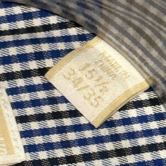 NWT Michael Kors Classic Fit Non Iron 15.5  34/35 Button Shirt Blue Check - Picture 6 of 7